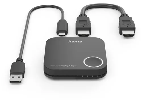 Hama Wireless Display Adapter - DP-HDMI-Adapter: Kabellose HDMI Verbindung für exzellente Full HD Übertragung bis 30m, Plug & Play ohne Softwareinstallation, kompatibel mit Miracast.