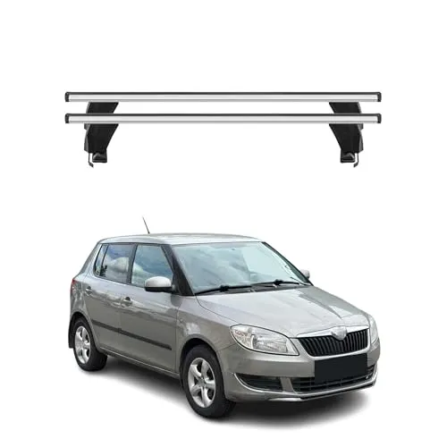 OMAC Dachträger Menabo Grundträger für Skoda Fabia 2007-2014 - Dachgepäckträger aus hochwertigem, leichtem Aluminium, abnehmbar und wasserbeständig. Ideal für Outdoor-Abenteuer und vielseitig einsetzbar für Gepäck- und Sportträger.