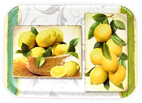 Lashuma Melamin Gartentablett Zitrusbaum 38x26 cm in gelb von Lashuma