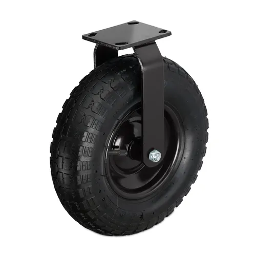 Relaxdays Bockrolle 3.50-4 Schwarz - Robuste Bockrolle für mühelosen Transport schwerer Lasten. Mit luftbereiftem Rad und stabiler Stahlplatte für einfache Montage. Ideal für Werkstätten und Haushalte – vielseitig und zuverlässig.