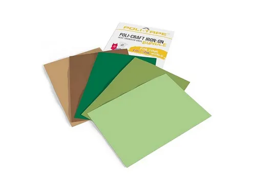 POLI-TAPE POLI-CUT Plotterfolie NATURE-BUNDLE IRON-ON, 5 x A4 POLI-FLEX TURBO, turboschnelle Transferfolie für Textilien