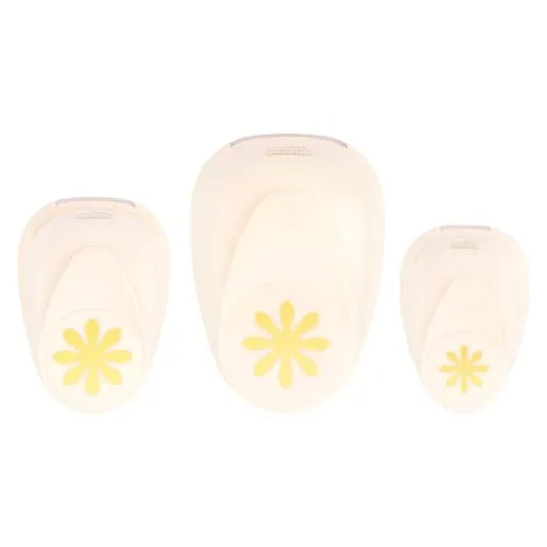 Vaessen Creative Stanzer Set - Motivstanzer - Blume - 3 Stück - Tonpapier und Bastelmaterial bis zu 250 g/m² - zum Basteln Mit Papier und Scrapbooking, Silber oder Grau