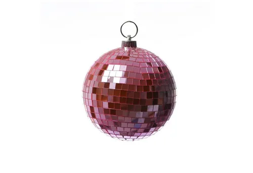 SATISFIRE 15cm rosa Spiegelkugel - Discokugel für Partys - Funkelnde 15cm Spiegelkugel aus Echtglas für beeindruckende Lichtspiele. Ideal für Partys und Feste, sorgt für groovige Atmosphäre und unvergessliche Nächte. Leicht und einfach aufzuhängen.