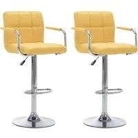 vidaXL Barhocker Set 2 Stk. Gelb Stoff von vidaXL