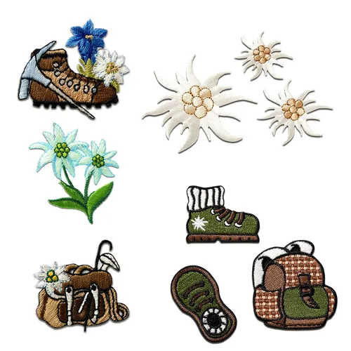 Bergsteiger Set 9 Stück - Aufnäher, Bügelbild, Aufbügler, Applikationen, Patches