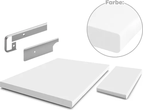Eckarbeitsplatte für Küchenmöbel 89x89cm / 28mm dick Weiß Furnify