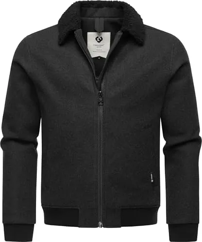 Ragwear Outdoorjacke Sivval Felt – Herren Jacke in Woll-Optik mit Teddyplüsch-Kragen - Lässige Herren Outdoorjacke aus wasserabweisendem Material, ideal für kühle Tage. Mit praktischem Reißverschluss und gemütlichen Taschen bietet sie Komfort und Stil.