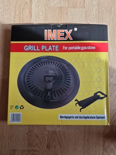 IMEX Grillaufsatz für tragbare Gaskocher Ø32 cm BBQ Grillplatte für Gaskocher