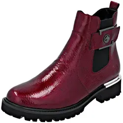 Modische Chelseaboots REMONTE für Damen, Gr. 40, dunkelrot - Wanderschuhe, modische Chelseaboots aus glänzendem Lacklederimitat mit elastischem Einsatz und praktischem Innen-Reißverschluss für optimalen Tragekomfort.