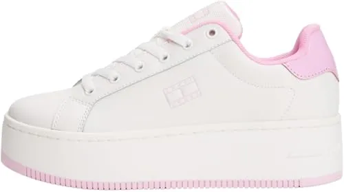 Tommy Jeans Damen Tjw Flatform Patent Sneaker Low Top, White Ecru Carnival Pink, 39 EU - Damen-Sneaker mit stilvollem Flatform-Design und optimaler Passform für den ganzen Tag. Perfekt für jeden Anlass und aus hochwertigem Material gefertigt.