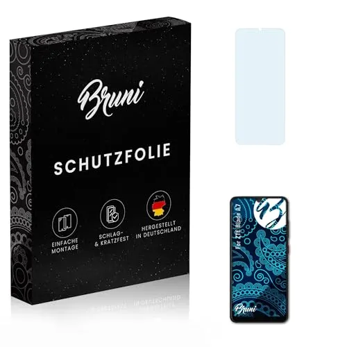 Bruni Schutzfolie kompatibel mit ZTE Blade A7 Folie, glasklare Displayschutzfolie (2X)