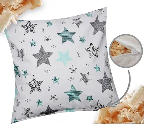 Heubergshop Zirbenkissen, 1-tlg., 40x40cm Gefüllt mit Zirben Zirbenspäne Duftkissen Sterne (Zirbe-560/1)