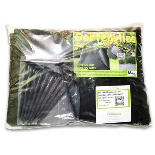 GARTENVLIES MIT VLIESNÄGEL 10m² schwarz Komplettset Unkrautvlies Vlies Kies Beet