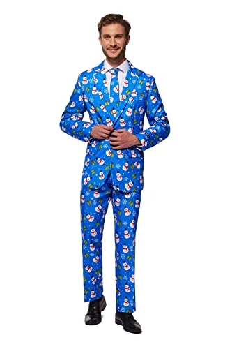 Suitmeister Weihnachtsanzüge für Herren – Besteht aus Sakko, Hose und Krawatte