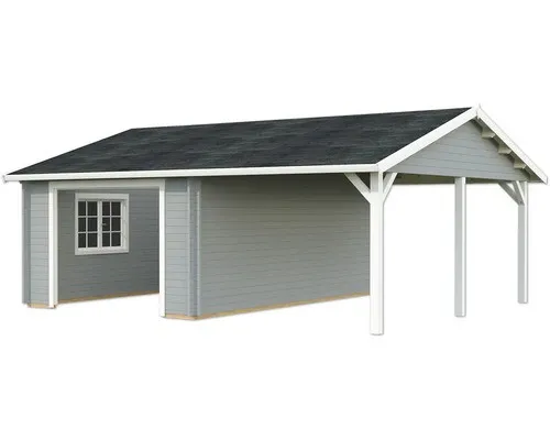 Einzelgarage Palmako Roger 19,0+16,2 m² ohne Tor - Geräumige Einzelgarage mit Satteldach, ideal für Fahrzeuge und Werkzeuge. Robust und wetterbeständig, bietet sie zuverlässigen Schutz in jedem Garten.