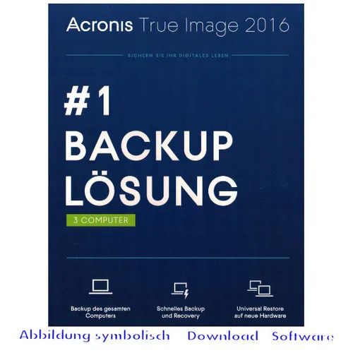 Acronis True Image 2016 3 PC / MAC Backup & Recovery Vollversion Deutsch / KEY