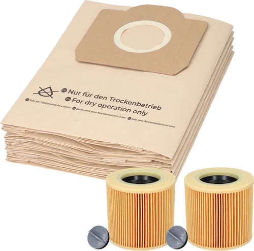 McFilter | 20 Staubsaugerbeutel + 2 Filter, passend f. Kärcher A2604, A2201, A2204, A2236, A2654, A2254, Alternative f. 6.959-130.0, 6.414-552.0