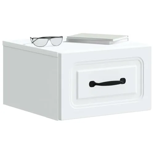vidaXL Wandmontierter Nachttisch 2er Set Weiß 34,5 x 33 x 20 cm