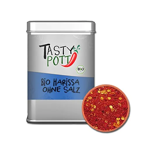 Tasty Pott Gewürzmischungen 1 I Gewürze I Spices I Kräutermischungen I Kräuter I Würzen I Gewürzpulver (Bio Harissa ohne Salz 100g)
