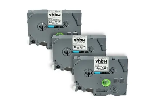 vhbw Beschriftungsband passend für Brother PT 550, 540, 550A, 540C, 580C, 7100, Hochwertige Patronen für Ihren Etikettendrucker, Kompatibel und