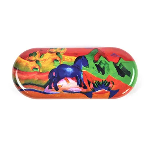 Fridolin 18604 Brillenetui Franz Marc - Blaues Pferdchen, Metall, bunt, 16 x 6.6 x 2.8 cm