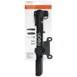 nean Fahrradpumpe Fahrradpumpe Kompakt, mit Halterung und Ventiladapter, 4,1 bar, schwarz schwarz