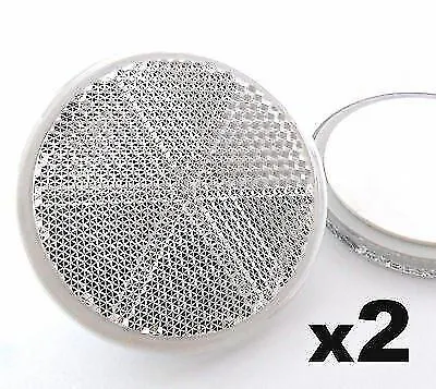 Runde Reflektoren - selbstklebend - Anhänger/Wohnwagen - Weiß - 50 mm - 2 Stück