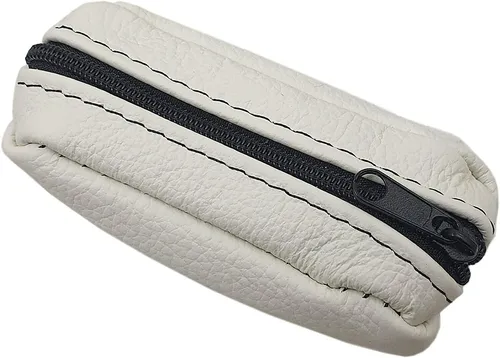 Kleine Rindleder Schlüsseltasche Schlüsseletui Schlüsselmäppchen Weiß