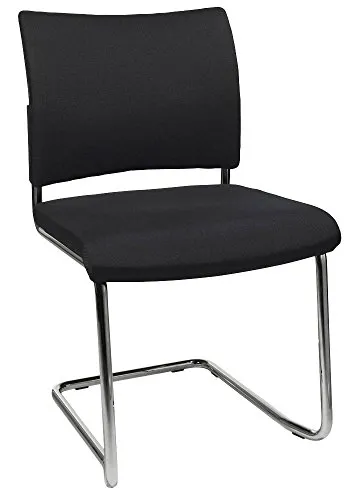 Topstar Besucherstühle Visit 20 NV390 G20 schwarz Stoff - Komfort für Ihre Gäste - Bürostühle mit gepolsterter Sitzfläche und Rückenlehne, ideal für Warte- und Konferenzräume. Strapazierfähig mit 40.000 Scheuertouren, stapelbar für platzsparende Lagerung.