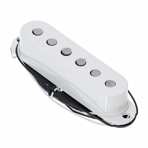 DiMarzio DP110 FS-1 White Single Coil Pickup - Single Coil Pickup mit Alnico V Magneten und staggered pole Pieces, ideal für vielseitige Klanggestaltung in der Position Bridge-middle-neck.
