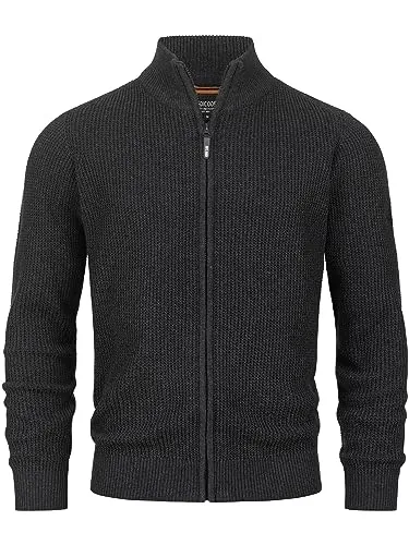 Indicode Herren INLayton Strickjacke mit Stehkragen und Reißverschluss - Funktionsjacken mit elastischen Bündchen für optimale Passform, ideal als Übergangsjacke an kühlen Tagen. Hochwertige Materialien und modernes Design!