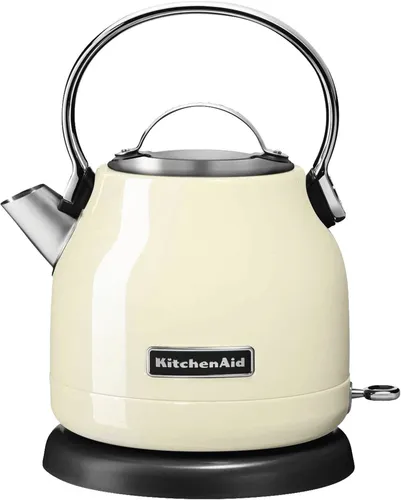 KitchenAid 5KEK1222 Wasserkocher - Crème - Eleganter 1,25 l Wasserkocher aus Edelstahl mit herausnehmbarem Kalkfilter und tropffreier Ausgießöffnung, ideal für eine einfache Handhabung in der Küche.