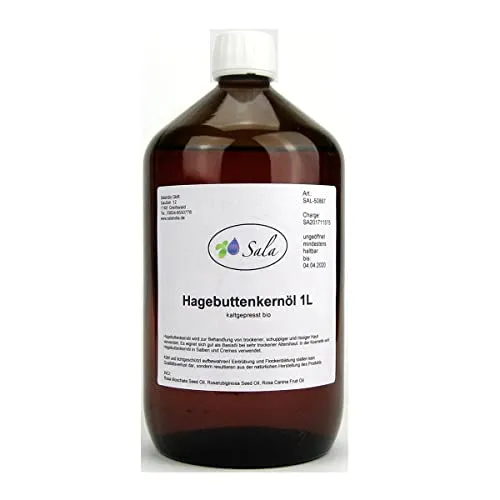 Produktbild Sala Hagebuttenkernöl Wildrosenöl kaltgepresst BIO 1000 ml (1 L Glasflasche)
