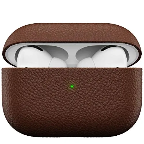 KeyBudz Artisan Leder Schutzhülle für Apple AirPods Pro - Kopfhörer - Hochwertige Echtleder Schutzhülle, stilvoll und robust, schützt Ihre AirPods Pro vor Stößen und Kratzern.