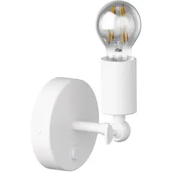 ledscom.de Vintage Wand-Leuchte FETRO Schalter, weiß, schwenkbar + LED Lampe 370lm, extra-warmweiß