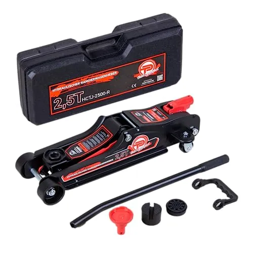 Hydraulischer Wagenheber 2,5 Tonnen Low Profile mit Koffer und SUV-Adapter