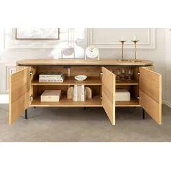 Produktbild Riess-Ambiente Sideboard ATELIER 160 cm in Natur/Schwarz – Modernes Design mit 4 geschlossenen Fächern