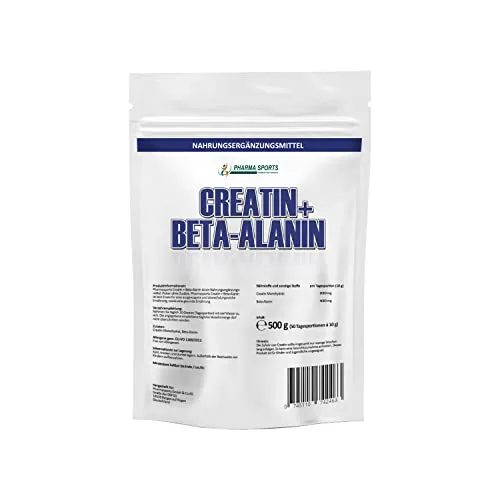 Creatin + Beta Alanin 500g | CREA-BETA DUO | Premium Creatin 6g + Beta-Alanin 4g pro Portion