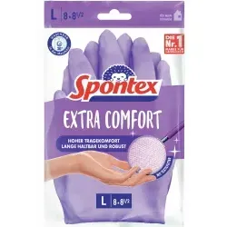 Spontex Haushaltshandschuhe Extra Comfort, Naturlatex, Größe L, lila