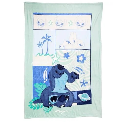 Aymax Disney Lilo & Stitch Flanell Kuscheldecke – Weiche Wohndecke 110×150 cm – Flauschige Decke für Kinder & Fans – Perfekt für Sofa, Bett & Reisen