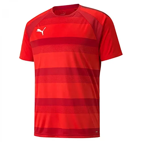 PUMA Herren Teamvision Jersey Shirt, Puma Red-chili Pepper-puma White, L EU