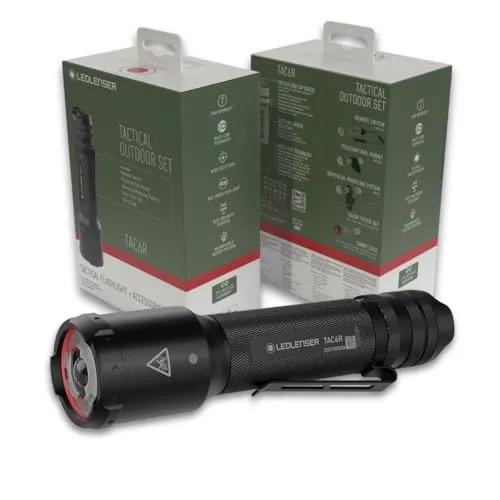 Ledlenser TAC6R Taktische Taschenlampe mit 2000lm, wiederaufladbar, 6 Modi, IP68 - Robuste, wiederaufladbare Taschenlampe mit 2000 Lumen und Multi-Lens-Technologie. Ideal für den professionellen Einsatz bei Polizei und Jagd. Bis zu 370m Leuchtweite und IP68 Schutz machen sie extrem zuverlässig.