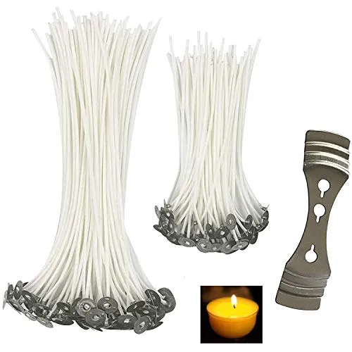 Stück Flachdocht Kerzendocht für Kerzenherstellung, Kerze DIY Vorgewachste Dochte 2 Größe (90 mm und 150 mm) 100