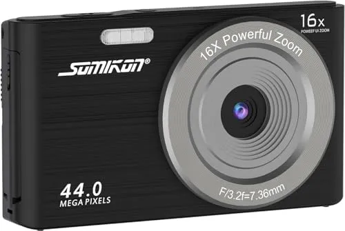 Somikon Digitale Kamera: Digitale Foto-Kompaktkamera, interp. 4K-Auflösung, Sony-Sensor, 44 MP (Digicam, Fotokamera, Fotocamera)