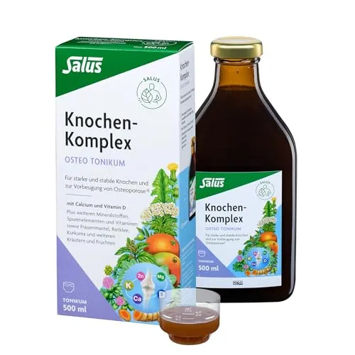 Salus Knochen-Komplex Osteo - Vitamin- & Mineralstoff Kombination für Knochengesundheit, unterstützt mit Calcium, Vitamin D und Kräuterauszügen für einen angenehmen Geschmack. Ideal für Frauen ab 50 Jahren.