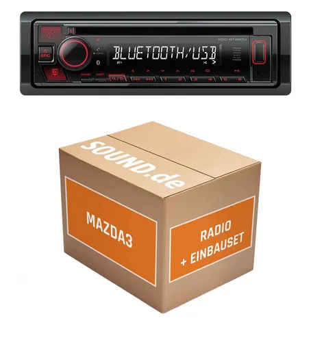 Autoradio Kenwood KDC-BT460U für Mazda3 BM/BN + Bose Bluetooth USB - Vielseitiges 1-DIN Autoradio mit MP3-Wiedergabe, Bluetooth-Freisprecheinrichtung und animiertem Display. Ideal für den täglichen Musikgenuss im Auto.