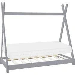 ML-DESIGN Kinderbett Hausbett Tipi Zeltbett - Robustes Tipi-Bett aus Kiefernholz für Kinder von 3-9 Jahren, ideal zum Spielen und Schlafen. Inklusive komfortabler, hypoallergener Kaltschaummatratze mit abnehmbarem, waschbarem Bezug.