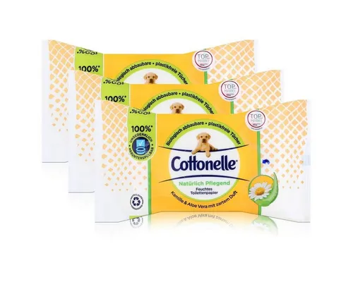 Cottonelle® feuchtes Toilettenpapier Cottonelle feuchtes Toilettenpapier Kamille & Aloe Vera 42 Tücher (3er
