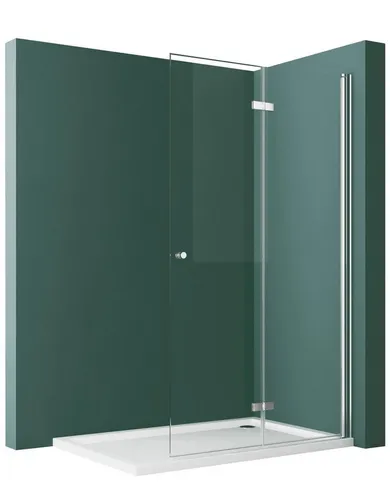 Hopibath Duschwand Duschabtrennung faltbar Walk In Dusche, Sicherheitsglas, (Duschtrennwand, 116 / 96 / 86 / 76 / 71cm), Rechts-und Links montierbar