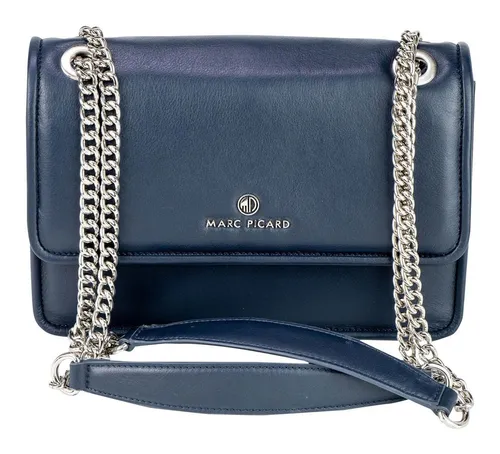 Marc Picard Schultertasche Umbria mit Metallriemen aus echtem Rindsleder